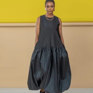 Puffball Sleeveless Tea length Dress