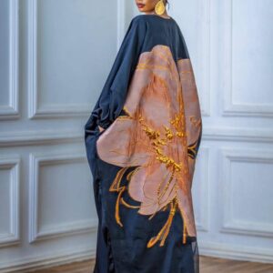 EXAGGERATED FLOWERY SLEEVED KAFTAN MAXI (FLOWER BEHIND)