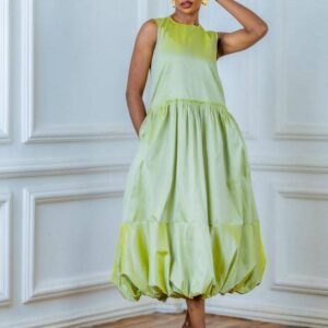 PUFF HEM TEALENGTH DRESS