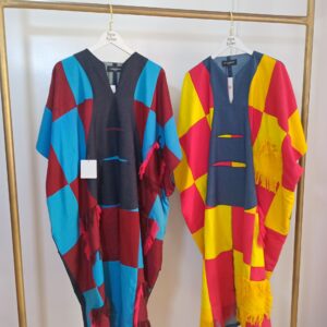 PATCH POCKET KAFTAN COMBO MIDI (DENIM MIX)