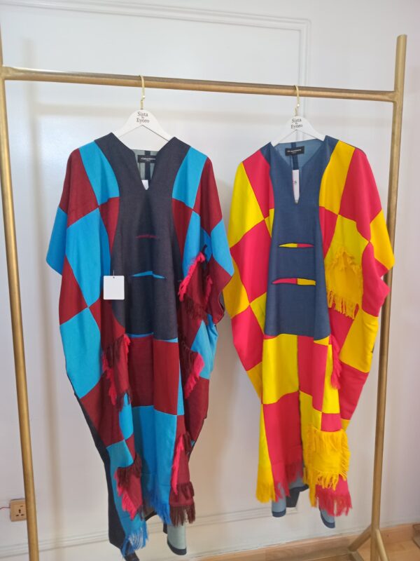PATCH POCKET KAFTAN COMBO MIDI (DENIM MIX)
