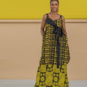 AFRICAN PRINT SLEEVELESS MAXI DRESS