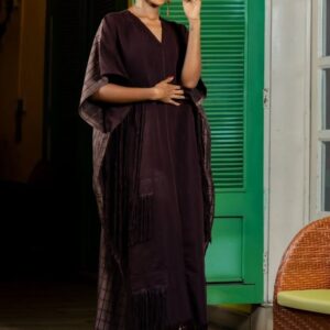 Shredded Patch Drawstring Kaftan