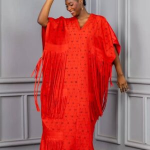 Shredded Patch Drawstring Kaftan