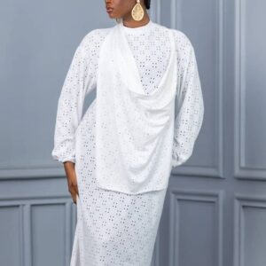 Cape Sleeved Midi Dress